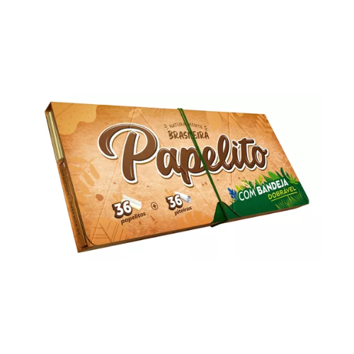 Seda Papelito Brown King Size com Bandeja e Piteira